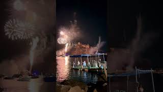 Ischia Island in Italy Fireworks at Aragonese Castle [upl. by Lladnarc]