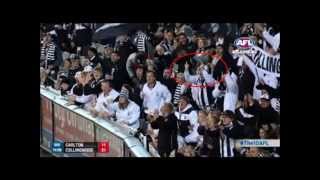 Collingwood Supporters flip the bird at Dale Thomas [upl. by Enia]