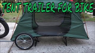 Tent Trailer For Bike Set Up And First Impressions [upl. by Anevad]