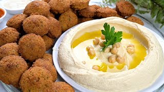 الطريقة الصحيحة لعمل فلافل مقرمشة وحمص كريمي ولذيذ Flavorful Hummus and Crunchy Falafel Recipe [upl. by Leira]