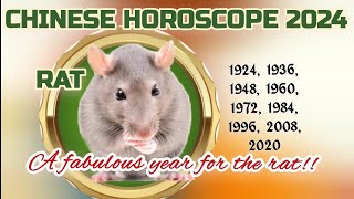 Rat 2024 chinese horoscope such a FABULUOS YEAR to you rats [upl. by Uliram515]