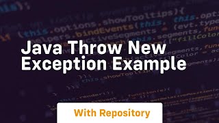 java throw new exception example [upl. by Proudman]