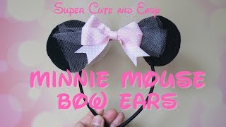 How to Make Your Own Super Cute amp Easy Minnie Mouse Bow Ears [upl. by Ajnot]