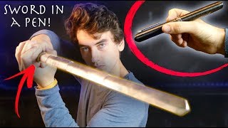 Make Riptide Expandable Pen Sword From Percy Jackson  Full Metal Low Cost Build [upl. by Sumer]