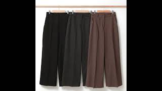 Wide Leg Flannel Suiting Pants MT2407348 [upl. by Beach983]