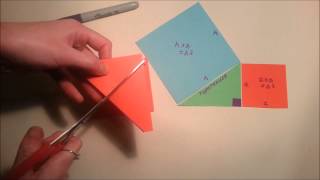 Pythagoras theorem and proof cutout demo [upl. by Ellered]