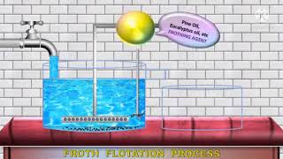 12th Froth floatation method animation vedio [upl. by Asiar124]