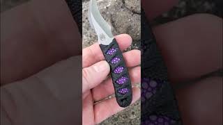 handmade stonewashed kiba claw stonewashed with purple rayskin customknifemaker [upl. by Melentha952]