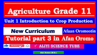 Agriculture Grade 11 Tutorial Unit 1 Introduction to Crop Production Tutorial Part 3 in Afan Oromo [upl. by Bernadette666]