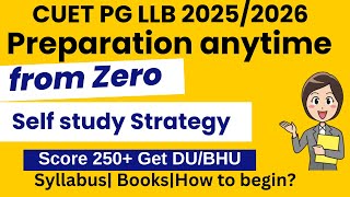 CUET PG LLB 2025 Preparation Strategy Complete InformationDU 3 years Law entrance Syllabus Book [upl. by Adniram]