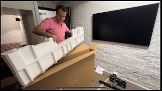 2023 55quot Samsung the frame unboxing and wall mounting [upl. by Notsirt]