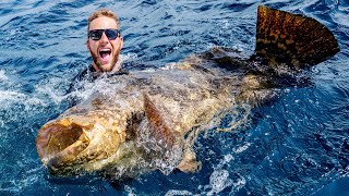 Giant Grouper Fishing Battle [upl. by Ayocal672]