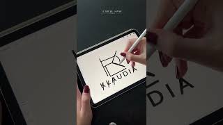 Design with us 💫 The name Klaudia as a Logo logodesign designprocess adobeillustrator procreate [upl. by Ainival]