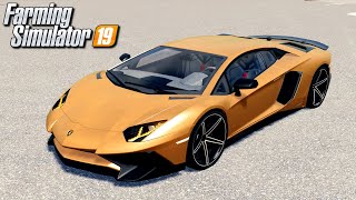 Lamborghini Aventador MOD TEST  Farming Simulator 19 [upl. by Hazrit]