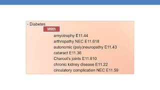 ICD 10 CM  Manifestation codes for diabetes mellitus part 1 [upl. by Fancy]