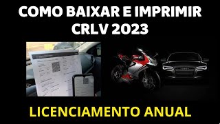 Como Baixar e Imprimir o CRLV 2023 Documento do Veiculo [upl. by Kaspar]