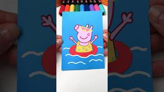 Drawing funny Peppa Pig at the beach 🏖️ funny peppapig creative [upl. by Irving940]