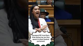 Youngest mp from maori tribe first speech in new zealand parliament shorts māori haka [upl. by Aynnat]