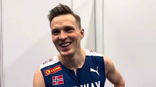 Karsten Warholm after 400m silver at 2024 World Indoors [upl. by Eneres]