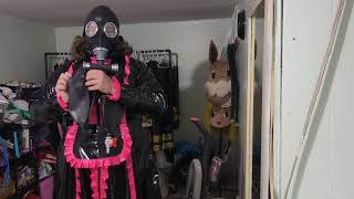 Heavy Lockable PVC Misfitz Maid Gasmask Rebreather Fun [upl. by Ailsun]