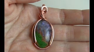 Quick Beginner Wire Warp Basic Pendant Undrilled Stone Cab Tutorial Beginner [upl. by Tonry]