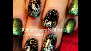 Easy Christmas Nails  Silver amp Gold Snowflake Nail Art Tutorial Design [upl. by Garnett]