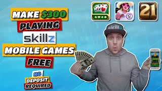 How To Make 300 In Cash Playing Skillz Mobile Games For FREE No Deposit Required [upl. by Kleper149]