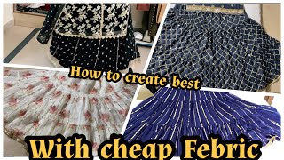 How to design you can make best designer lehnga sets with cheep rate fabrics sanookbysumera [upl. by Lenad]