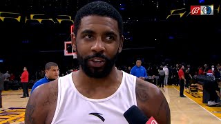 We shouldve won by more 😅  Kyrie Irving after late 3 wins it for the Mavs vs Lakers  NBA on ESPN [upl. by Kcirdes]