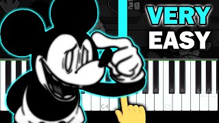 Dejection  Friday Night Funkin vs Mickey Mouse  VERY EASY Piano tutorial [upl. by Rudin]