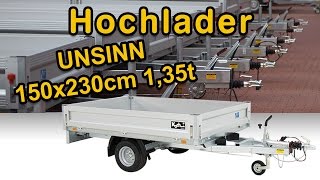 HochladerPritsche  UNSINN 150x230cm 135t bei KOCH PKW Anhänger [upl. by Nipha]