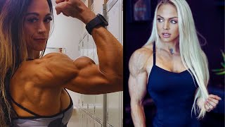 Sweet Girls with Muscle 💪 Female Bodybuilding Workout Motivation  Muscle Girls flexing [upl. by Jolenta]