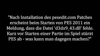 PES 2011 Problem d3dx943dll fehlt  LÖSUNG [upl. by Zuliram765]