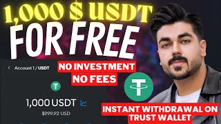 Crypto Airdrop  How To Get FREE 1000 USDT Fast  Step By Step  No Investment  No Gas Fees [upl. by Christabelle]