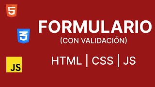 Formulario con validación  HTML  CSS  JS [upl. by Etiam]