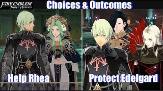 FE3H Protect Edelgard vs Help Rhea Outcomes  Fire Emblem Three Houses [upl. by Eeslek482]