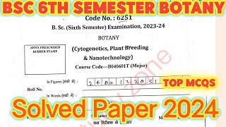 BSc 6th Semester Botany Cytogenetics Plant Breeding and Nanotechnology 🔥🔥mlk siddharthuniversity [upl. by Huntley]