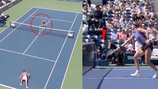 karolina muchova shocking shot vs jasmine paolini US Open 2024 Round 4  Muchova shots in us open [upl. by Saxela118]