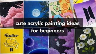 Acrylic painting ideas for beginners  canvas painting  part2 [upl. by Ishmul]