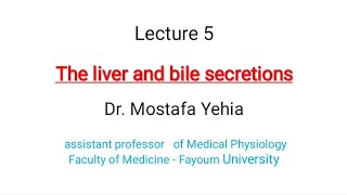 lecture 5 Digestive system for dental students 2024  liver functions and bile secretions [upl. by Dominic]