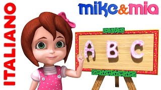 Imparare ABC  Impara lalfabeto inglese  The ABC Song  filastrocche per bambini  Mike e Mia [upl. by Clova107]