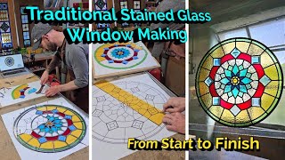 Stained Glass Circular Window Making [upl. by Anaiq687]