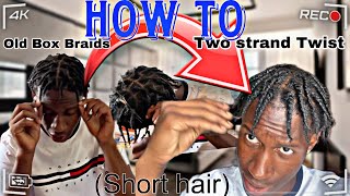 How To Do Twists For Men With Short Hair  Super Easy From Box Braids To Twist [upl. by Sayres]