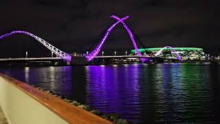 Night view of Matagarup Bridge🌉 Perth [upl. by Horbal]