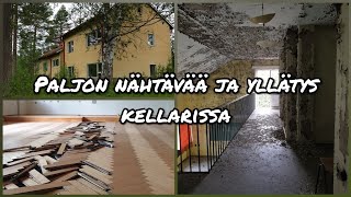 Hylättyautio suuri koulu ja asuntola Kainuun korvesta Urbaani löytöretkeily 4K [upl. by Arakat]