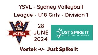 YSVL Vostok vs Just Spike It  June 28 2024 [upl. by Melliw]