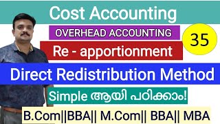 MANAGEMENT ACCOUNTING Accounting for overheads  Reapportionment of of service department OHDs [upl. by Haidebej878]