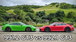 2018 Porsche 911 GT3 6MT vs 2022 Porsche 911 GT3 6MT  Head to Head Review [upl. by Ztnarf]