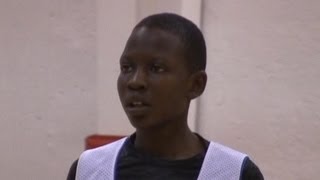 Manute Bols son Bol Bol is a 65 seventh grader with RANGE like his dad  MiddleSchoolHoopscom [upl. by Gnak477]