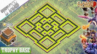 NEW BEST Town Hall 8 TH8 HybridTrophy Base COPY Link TH8 Base Defense  Clash of Clans [upl. by Itnahsa]